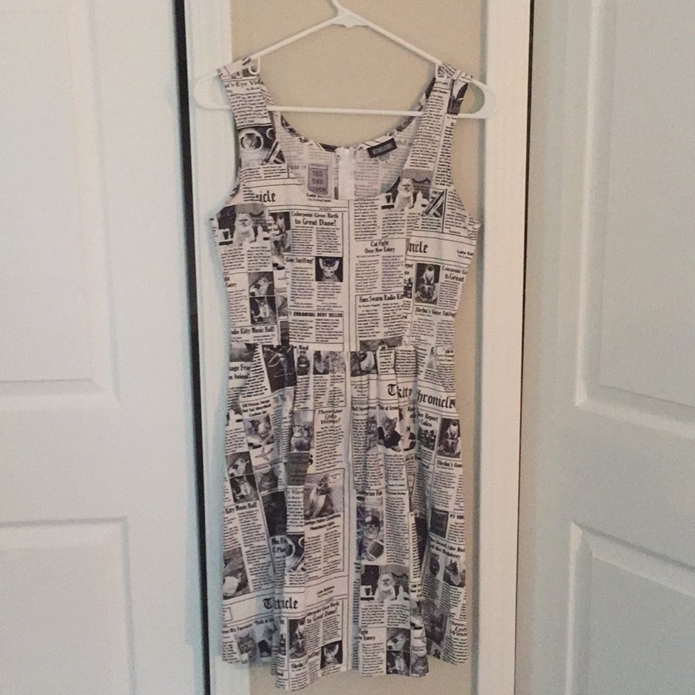 ModCloth Newspaper Cat Dress